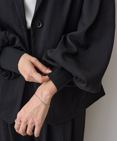 LIVETART（リヴェタート）の「《LIVETART》袖リブジャケット（テーラードジャケット・レディース・ブラック/ピンクベージュ・FREE）」の14枚目の写真