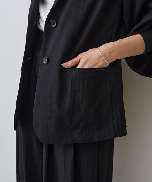 LIVETART（リヴェタート）の「《LIVETART》袖リブジャケット（テーラードジャケット・レディース・ブラック/ピンクベージュ・FREE）」の16枚目の写真