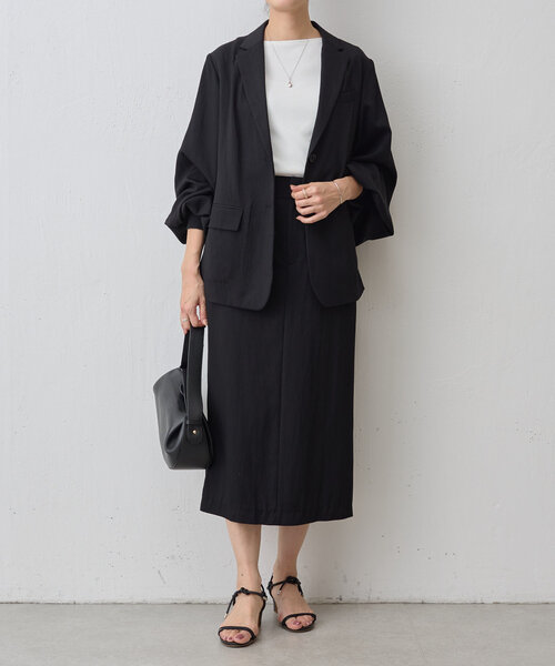 LIVETART（リヴェタート）の「《LIVETART》袖リブジャケット（テーラードジャケット・レディース・ブラック/ピンクベージュ・FREE）」の17枚目の写真