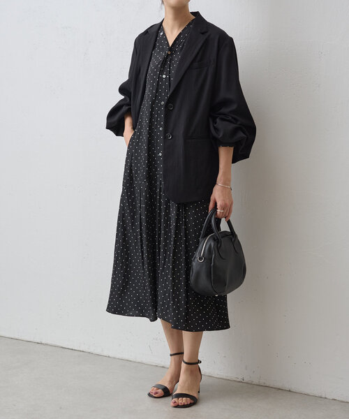 LIVETART（リヴェタート）の「《LIVETART》袖リブジャケット（テーラードジャケット・レディース・ブラック/ピンクベージュ・FREE）」の20枚目の写真