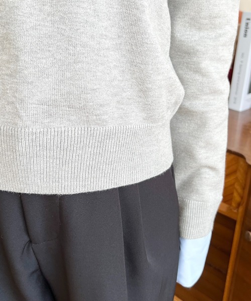 セール】シャツレイヤードライク襟付きポロニットプルオーバー（ニット