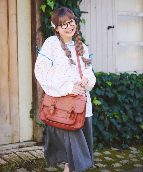 kutir 小花柄ワッフルリボンロンT サーマルロンT トップス 小花柄ワッフルリボンロンT/サーマルロンT（Tシャツ/カットソー