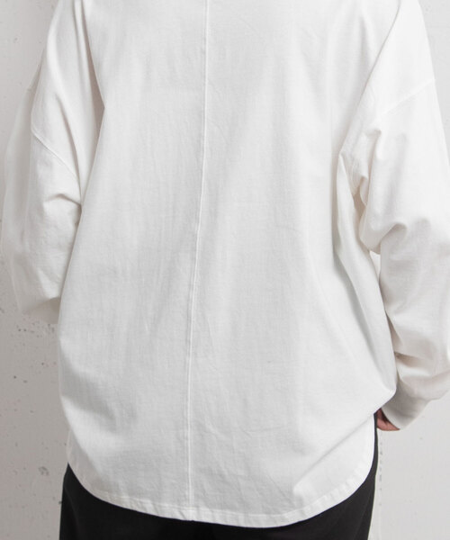 POU DOU DOU（プードゥドゥ）の「発泡プリントボタニカルイラストトップス（Tシャツ/カットソー・レディース・ラベンダー/オフホワイト/キナリ・M）」の10枚目の写真