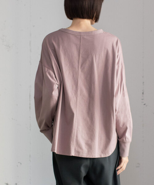 POU DOU DOU（プードゥドゥ）の「発泡プリントボタニカルイラストトップス（Tシャツ/カットソー・レディース・ラベンダー/オフホワイト/キナリ・M）」の13枚目の写真