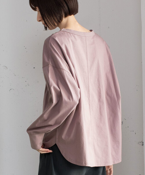 POU DOU DOU（プードゥドゥ）の「発泡プリントボタニカルイラストトップス（Tシャツ/カットソー・レディース・ラベンダー/オフホワイト/キナリ・M）」の14枚目の写真