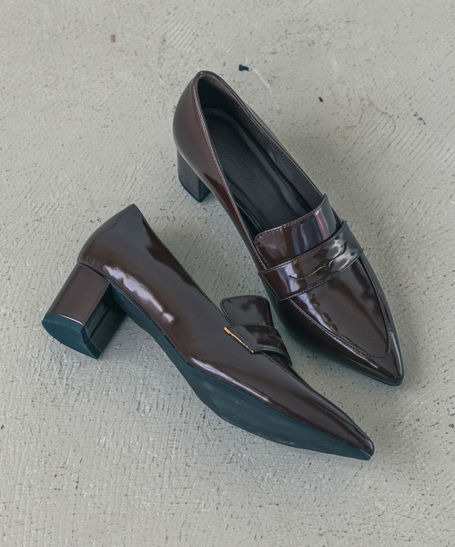 A part by（アパートバイ）の「ポインテッドトゥローファーパンプス（パンプス・レディース・ブラック/ブラウン・LARGE/MEDIUM）」の6枚目の写真