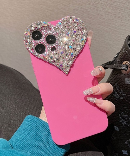 キラキラハート ラインストーン iPhoneカバー アイフォンケース