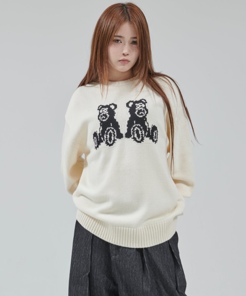 OY(オーワイ)の「『OY/オーワイ』 SEATED ODOLLY KNIT/シーティドオードリーニット(ニット/セーター・レディース・ブラック/アイボリー・L/M)」の21枚目の写真