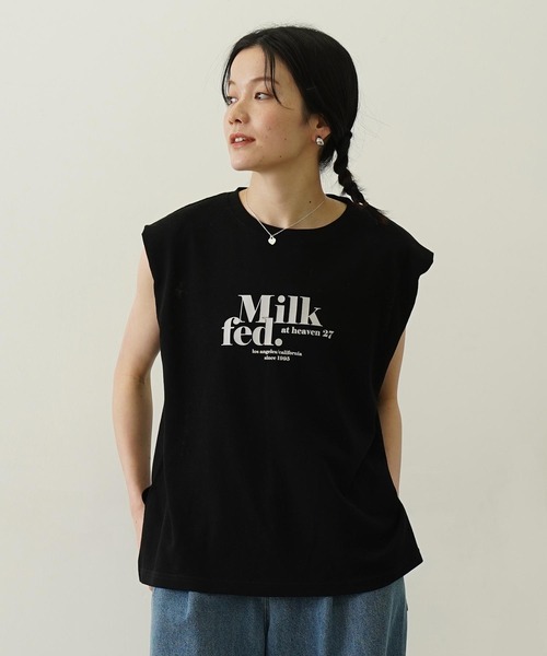 MILKFED.（ミルクフェド）の「LOGO SLAB TANK TOP（タンクトップ・レディース・ブラック/アッシュ/オフホワイト・ONE SIZE）」の2枚目の写真