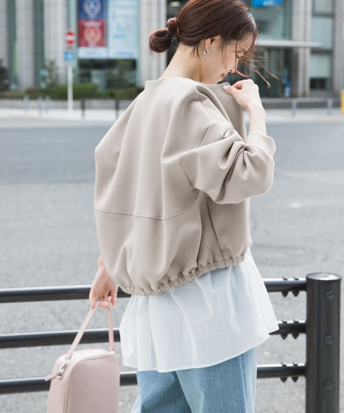 URBAN RESEARCH DOORS（アーバンリサーチドアーズ）の「ダンボールZIPカーディガン（カーディガン/ボレロ・レディース・チャコールグレー/グレー系その他・MEDIUM）」の4枚目の写真