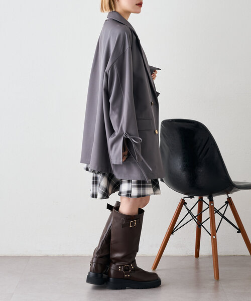 w closet（ダブルクローゼット）の「ティアードフリルミニワンピース（チュニック・レディース・ブラック/ブラウン/オフホワイト・FREE）」の7枚目の写真