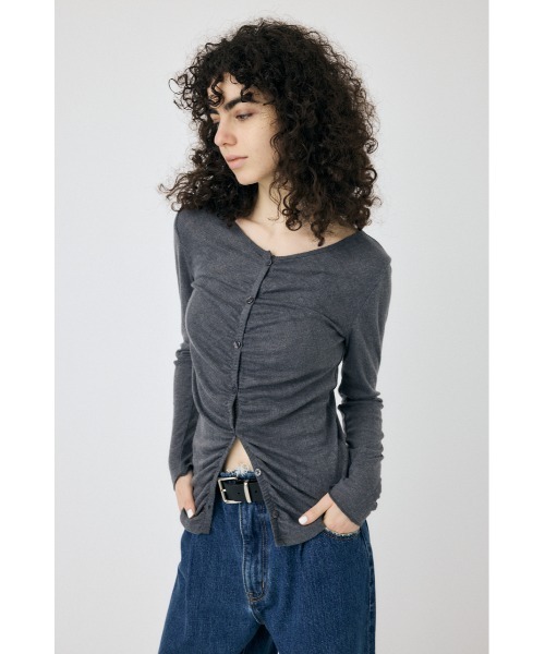 MOUSSY(マウジー)の「POINTELLE GATHER カーディガン(カーディガン/ボレロ・レディース・ライトイエロー/ブラック/グレー・FREE)」の22枚目の写真