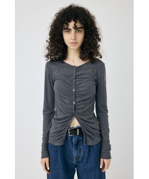 MOUSSY(マウジー)の「POINTELLE GATHER カーディガン(カーディガン/ボレロ・レディース・ライトイエロー/ブラック/グレー・FREE)」の19枚目の写真