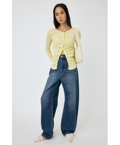MOUSSY(マウジー)の「POINTELLE GATHER カーディガン(カーディガン/ボレロ・レディース・ライトイエロー/ブラック/グレー・FREE)」の16枚目の写真