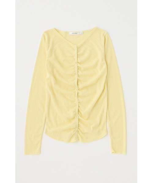 MOUSSY(マウジー)の「POINTELLE GATHER カーディガン(カーディガン/ボレロ・レディース・ライトイエロー/ブラック/グレー・FREE)」の5枚目の写真