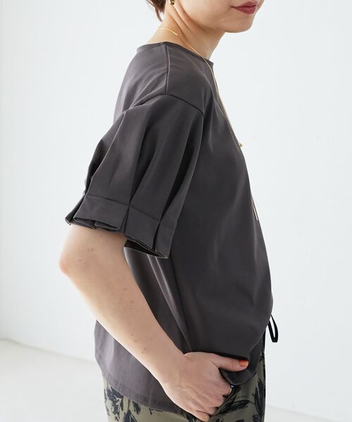 le.coeur blanc（ルクールブラン）の「コットンタックスリーブTシャツ（Tシャツ/カットソー・レディース・ブラック/オフホワイト/ダークグレー/サックスブルー/パープル・38）」の8枚目の写真