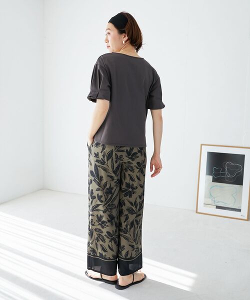 le.coeur blanc（ルクールブラン）の「コットンタックスリーブTシャツ（Tシャツ/カットソー・レディース・ブラック/オフホワイト/ダークグレー/サックスブルー/パープル・38）」の15枚目の写真