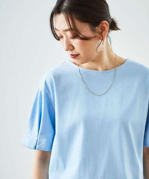 le.coeur blanc（ルクールブラン）の「コットンタックスリーブTシャツ（Tシャツ/カットソー・レディース・ブラック/オフホワイト/ダークグレー/サックスブルー/パープル・38）」の20枚目の写真