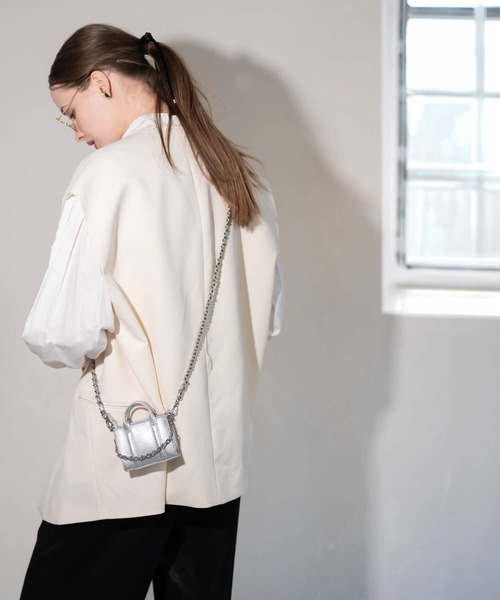 Ops.（オプス）の「本革 2way マイクロ ミニ バッグ ショルダーバッグ【Ops×HAYNI Toriana-トリアナ】（ショルダーバッグ・レディース・ホワイト/シルバー/ブラック・ONE SIZE）」の8枚目の写真