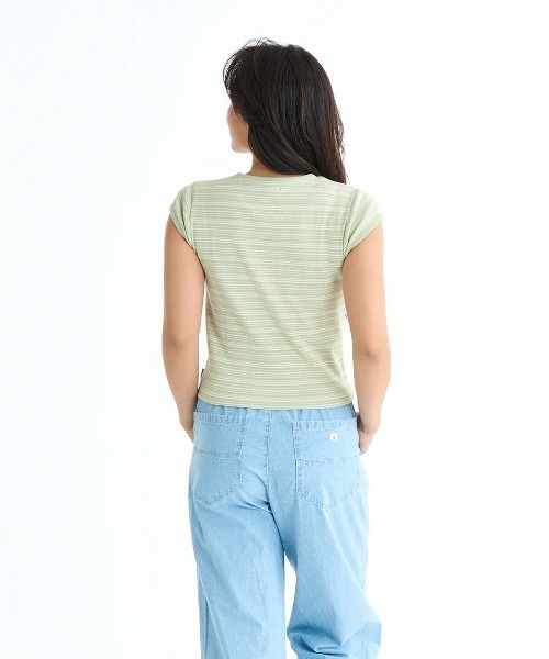 BILLABONG(ビラボン)の「BILLABONG レディース 【PARADISE SKIES】 OSLO SS KNT Tシャツ 【2025年春夏モデル】/ビラボン半袖ボーダーTシャツ(Tシャツ/カットソー・レディース・マルチ・MEDIUM)」の2枚目の写真