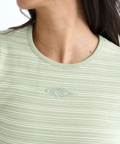 BILLABONG(ビラボン)の「BILLABONG レディース 【PARADISE SKIES】 OSLO SS KNT Tシャツ 【2025年春夏モデル】/ビラボン半袖ボーダーTシャツ(Tシャツ/カットソー・レディース・マルチ・MEDIUM)」の3枚目の写真