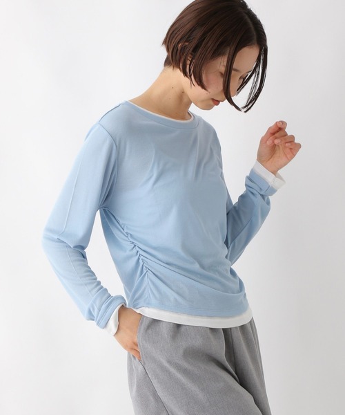 ししまま セール】ギャザーレイヤーライクプルオーバー 289459（Tシャツ