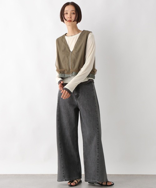 LEPSIM（レプシィム）の「ギャザーレイヤーライクプルオーバー　289459（Tシャツ/カットソー・レディース・アイボリー/チャコールグレー/ブルー・FREE）」の10枚目の写真