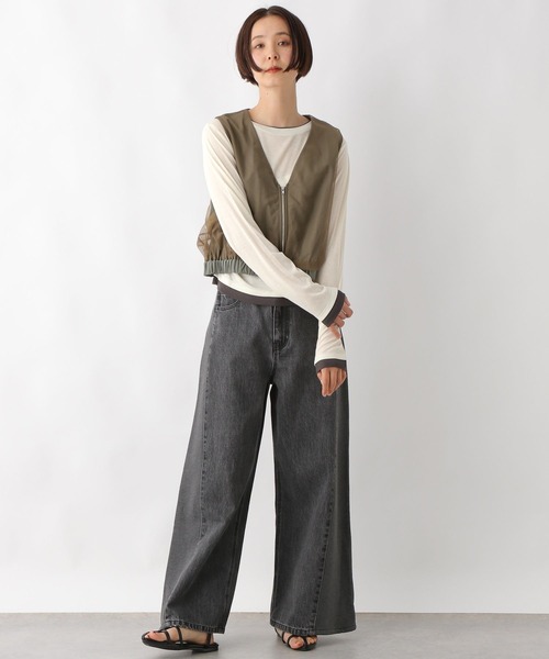 LEPSIM（レプシィム）の「ギャザーレイヤーライクプルオーバー　289459（Tシャツ/カットソー・レディース・アイボリー/チャコールグレー/ブルー・FREE）」の13枚目の写真