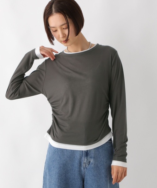 たき　様　　専用 セール】ギャザーレイヤーライクプルオーバー 289459（Tシャツ