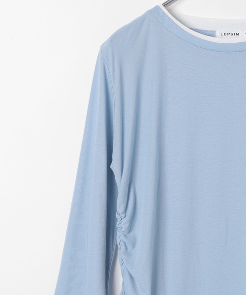 ししまま セール】ギャザーレイヤーライクプルオーバー 289459（Tシャツ