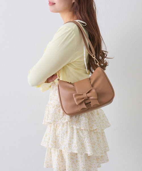 OLIVE des OLIVE（オリーブデオリーブ）の「ビックリボン付きホーボーバッグ（ショルダーバッグ・レディース・サックスブルー/アイボリー/キャメル・FREE）」の20枚目の写真