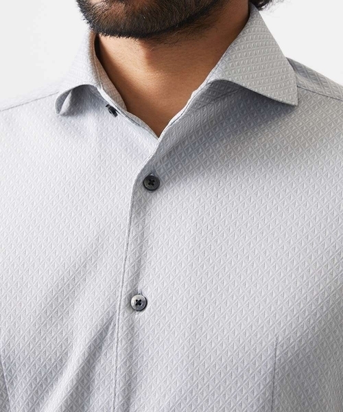 MICHEL KLEIN HOMME (ミッシェルクランオム)の「《日本製》ジャガード柄長袖シャツ(シャツ/ブラウス・メンズ・ライトグレー/カーキ/ブルー・MEDIUM/LARGE/X-LARGE)」の17枚目の写真