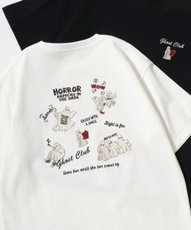 POWER TO THE PEOPLE（パワートゥーザピープル）の「POWER TO THE PEOPLE オバケ クリームソーダ アニマル ワンポイント バック刺繍 リンガー 半袖Tシャツレディース メンズ（Tシャツ/カットソー・メンズ）」