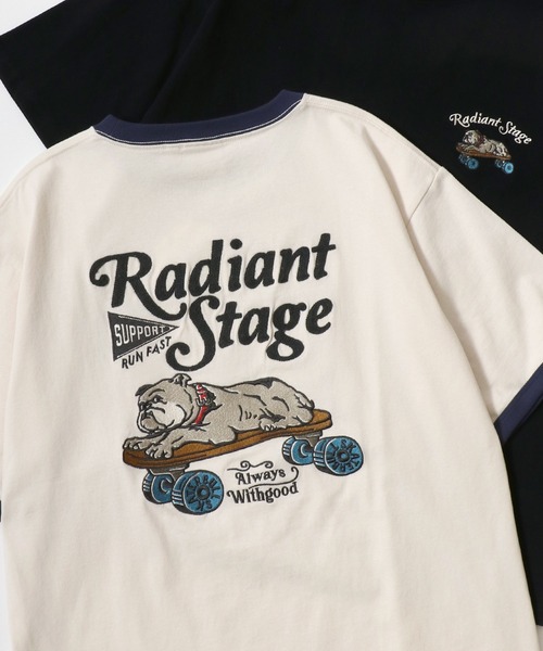 POWER TO THE PEOPLE（パワートゥーザピープル）の「POWER TO THE PEOPLE オバケ クリームソーダ アニマル ワンポイント バック刺繍 リンガー 半袖Tシャツレディース メンズ（Tシャツ/カットソー・レディース・ホワイト/ブラック/オフホワイト/ブラック系その他/チャコール/ホワイト系その他2/ホワイト系その他3/ホワイト系その他4/ブラック系その他2/ブラック系その他3・M/L/LL）」の5枚目の写真