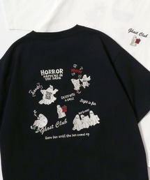 POWER TO THE PEOPLE オバケ クリームソーダ アニマル ワンポイント バック刺繍 リンガー 半袖Tシャツレディース メンズ