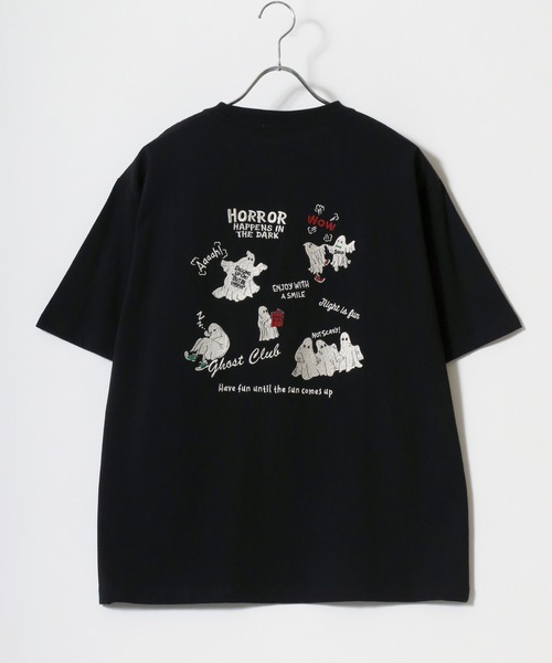 POWER TO THE PEOPLE（パワートゥーザピープル）の「POWER TO THE PEOPLE オバケ クリームソーダ アニマル ワンポイント バック刺繍 リンガー 半袖Tシャツレディース メンズ（Tシャツ/カットソー・レディース・ホワイト/ブラック/オフホワイト/ブラック系その他/チャコール/ホワイト系その他2/ホワイト系その他3/ホワイト系その他4/ブラック系その他2/ブラック系その他3・M/L/LL）」の14枚目の写真