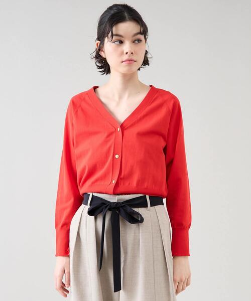 Tiara(ティアラ)の「ゴールドボタンカーディガン(カーディガン/ボレロ・レディース・レッド/ホワイト/ブラウン・FREE)」の7枚目の写真