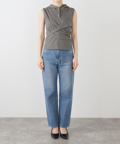 PULP/417EDIFICE(パルプフォーワンセブンエディフィス)の「【Geek Office / ギークオフィス】 エルイーイーワイ STRAP HOODED SLEEVELESS TOP(Tシャツ/カットソー・レディース・チャコールグレー/ブラック・FREE)」の6枚目の写真