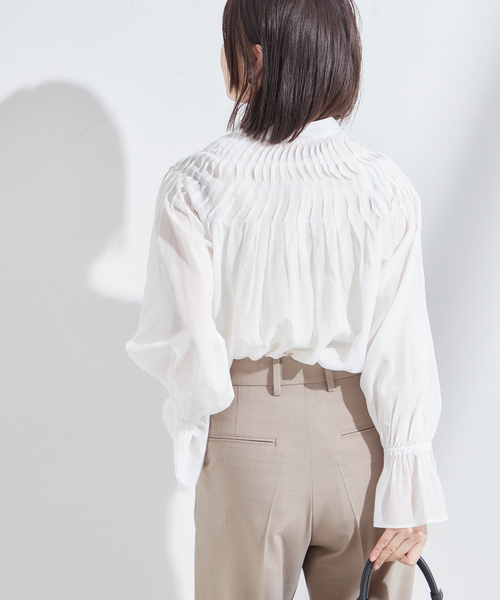 journal standard L'essage(ジャーナルスタンダードレサージュ)の「《追加》ピンタックブラウス(シャツ/ブラウス・レディース・ホワイト/ブラック・FREE)」の13枚目の写真