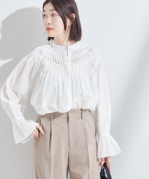journal standard L'essage(ジャーナルスタンダードレサージュ)の「《追加》ピンタックブラウス(シャツ/ブラウス・レディース・ホワイト/ブラック・FREE)」の14枚目の写真