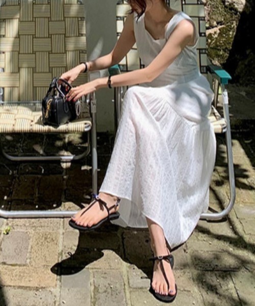 FREE STYLISTS(フリー スタイリスト)の「YUGA_YGMC Tiered flare dress(ワンピース・レディース・ホワイト/ブラック・FREE)」の8枚目の写真