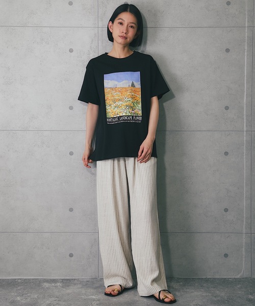 ANOTHER S（アナザーエス）の「綿100％プリントフォトTシャツ（Tシャツ/カットソー・レディース・ブラック系2/ホワイト系3/ホワイト系2/ホワイト系1/ブラック系3/ブラック系1・M）」の14枚目の写真