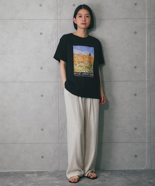 ANOTHER S（アナザーエス）の「綿100％プリントフォトTシャツ（Tシャツ/カットソー・レディース・ブラック系2/ホワイト系3/ホワイト系2/ホワイト系1/ブラック系3/ブラック系1・M）」の12枚目の写真