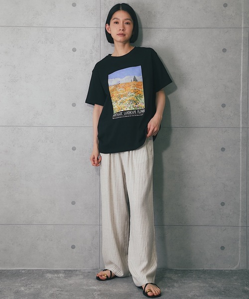 ANOTHER S（アナザーエス）の「綿100％プリントフォトTシャツ（Tシャツ/カットソー・レディース・ブラック系2/ホワイト系3/ホワイト系2/ホワイト系1/ブラック系3/ブラック系1・M）」の10枚目の写真