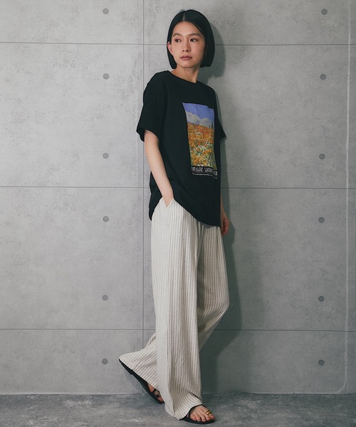 ANOTHER S（アナザーエス）の「綿100％プリントフォトTシャツ（Tシャツ/カットソー・レディース・ブラック系2/ホワイト系3/ホワイト系2/ホワイト系1/ブラック系3/ブラック系1・M）」の8枚目の写真