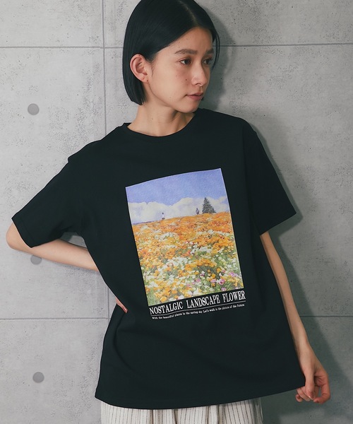 ANOTHER S（アナザーエス）の「綿100％プリントフォトTシャツ（Tシャツ/カットソー・レディース・ブラック系2/ホワイト系3/ホワイト系2/ホワイト系1/ブラック系3/ブラック系1・M）」の13枚目の写真