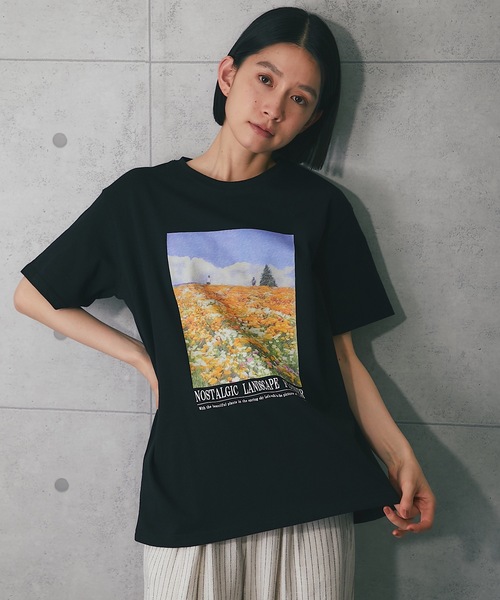 ANOTHER S（アナザーエス）の「綿100％プリントフォトTシャツ（Tシャツ/カットソー・レディース・ブラック系2/ホワイト系3/ホワイト系2/ホワイト系1/ブラック系3/ブラック系1・M）」の15枚目の写真