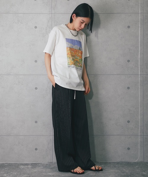 ANOTHER S（アナザーエス）の「綿100％プリントフォトTシャツ（Tシャツ/カットソー・レディース・ブラック系2/ホワイト系3/ホワイト系2/ホワイト系1/ブラック系3/ブラック系1・M）」の22枚目の写真