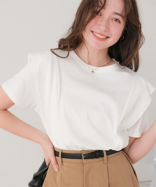 セール】汗染み防止ラッフルスリーブTシャツ（Tシャツ/カットソー