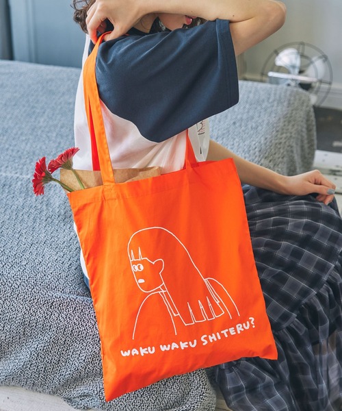 ナガシま モモ】コラボ イラスト カラフル トートバッグ MONO-MART